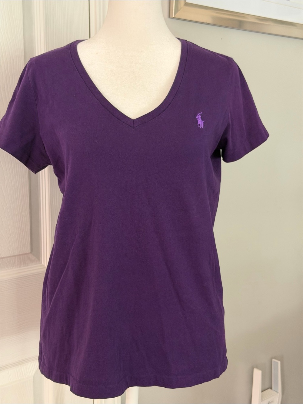 Ralph Lauren Purple V-Neck Short Sleeve Tee
